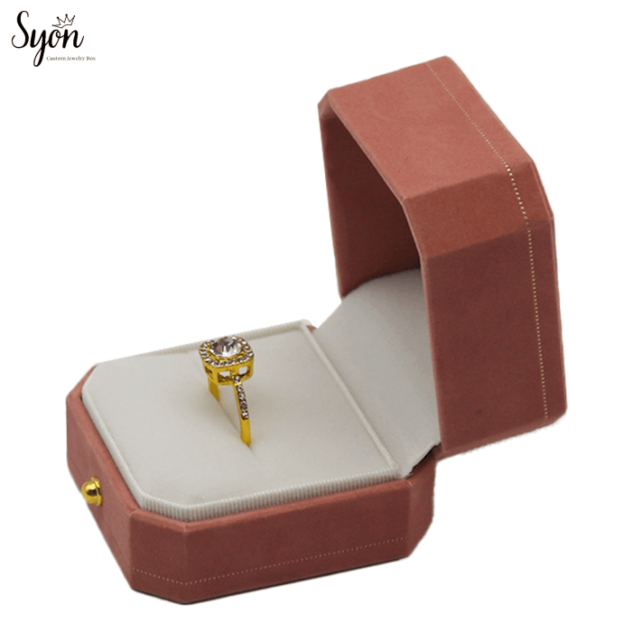 Personalized Velvet Ring Box - Custom Jewelry Packaging for Engagement Gifts - Image 1