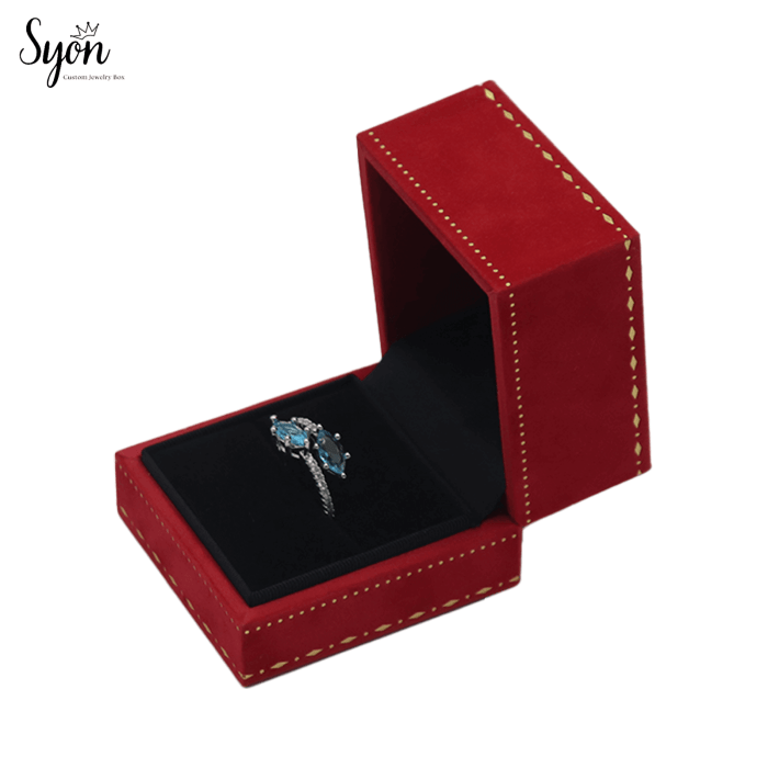 Premium Velvet Ring Box - Customizable Jewelry Storage Solution for Brands - Image 1