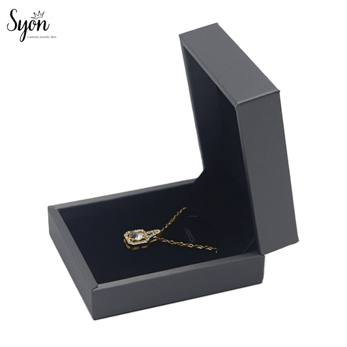 3(1) Custom Luxury Jewelry Gift Boxes Leather Material Pendant Box - Image 1